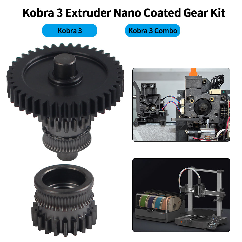 hardened steel extruder gear assembly For Kobra3 Combo Extruder Nano Coated Gear Kit Hardened Steel Higher Precision One-piece Gear Kit For Anycubic Kobra 3