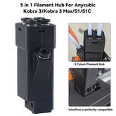 5 In 1 Filament Hub Feeder Guide Connector for Anycubic Kobra3 Kobra3 Max S1 S1C With 2 Fixing Screws