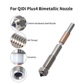 For QIDI Plus4 Bimetal Nozzle Quick Removal Ceramic Insulation Integration 0.4mm Nozzles HighTemperature Resistance for Qidi