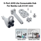 5-Port AMS Lite Consumable Hub for Bambu Lab A1/A1 Mini Multi-Filament Feeder Adapter