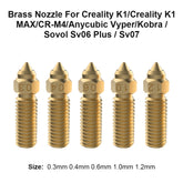 FYSETC 10pcs Brass Nozzles for Creality K1/K1 Max High-speed 3D Printer Nozzles 0.3/0.4/0.6/1.0/1.2mm 1.75mm Filament for K1MAX CR-M4