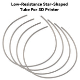 Star Shaped Inner Wall Low Resistance Filament Tube for Snapmaker U1 3D Printer 6mm OD 650mm PTFE Guide Tube TPU Friendly