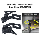 CNC Metal Door Hinge Kit Support 180°&270° Opening for Bambu Lab P2S 3D Printer Cabinet Door Upgrade