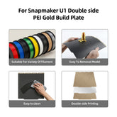 270*270mm Double Sided PET Carbon Fiber & Gold Textured PEI Spring Steel Build Plate for Snapmaker U1 3D Printer