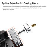 FYSETC Sprite Extruder Pro Cooling Block 41mm*20mm*13mm Heat Sink For Ender3 S1 Plus Pro/CR10 Smart Pro/Sermoon V1 Pro