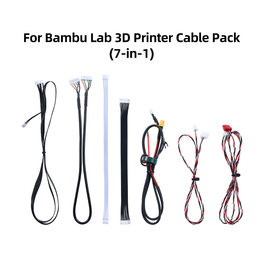 7-in-1 Complete Cable Pack for Bambu Lab 3D Printer H2D/H2C/H2S