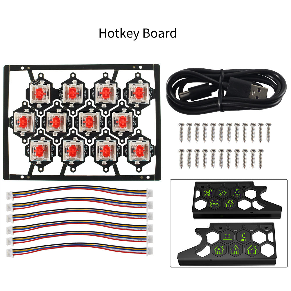 FYSETC Hot Key Board VORON Skirt Hot Key PCB Button Board Klipper Pre-installed Pcb Board with Neopixel LED for Voron V2.4/Trident/Switchwire 3d Printers