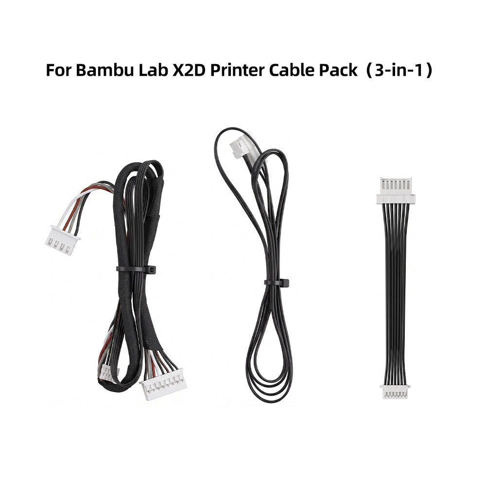 3 in 1 Cable Pack for Bambu Lab X2D 3D Printer