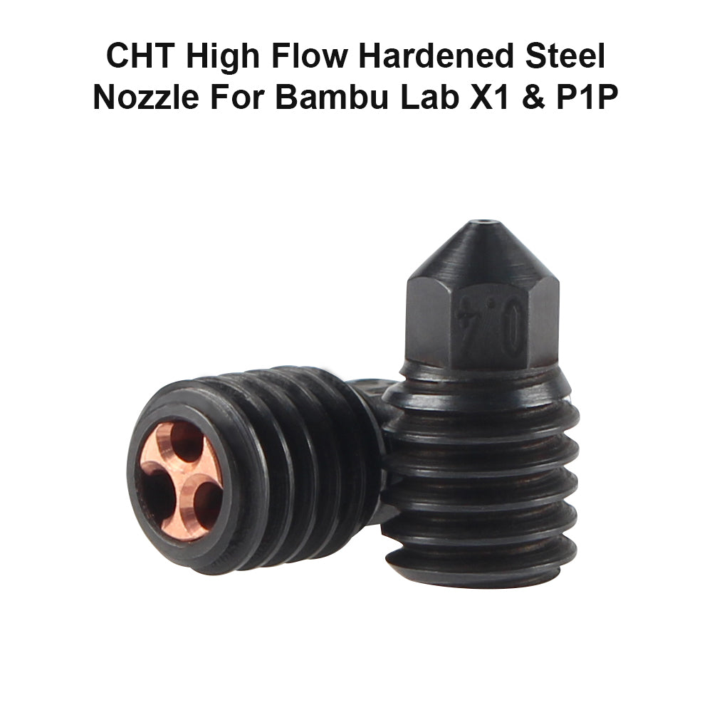 10PCS/SET For Bambu Lab X1/P1P CHT Hardened Steel Nozzle 0.4/0.6mm High Flow Nozzles Upgrade 3d Printer Parts for Bambu Lab Hotend