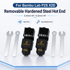 Hardened Steel High Flow Hotend 0.4mm 0.6mm for Bambu Lab P2S X2D 3D Printer Quick Swap Magnetic Installation