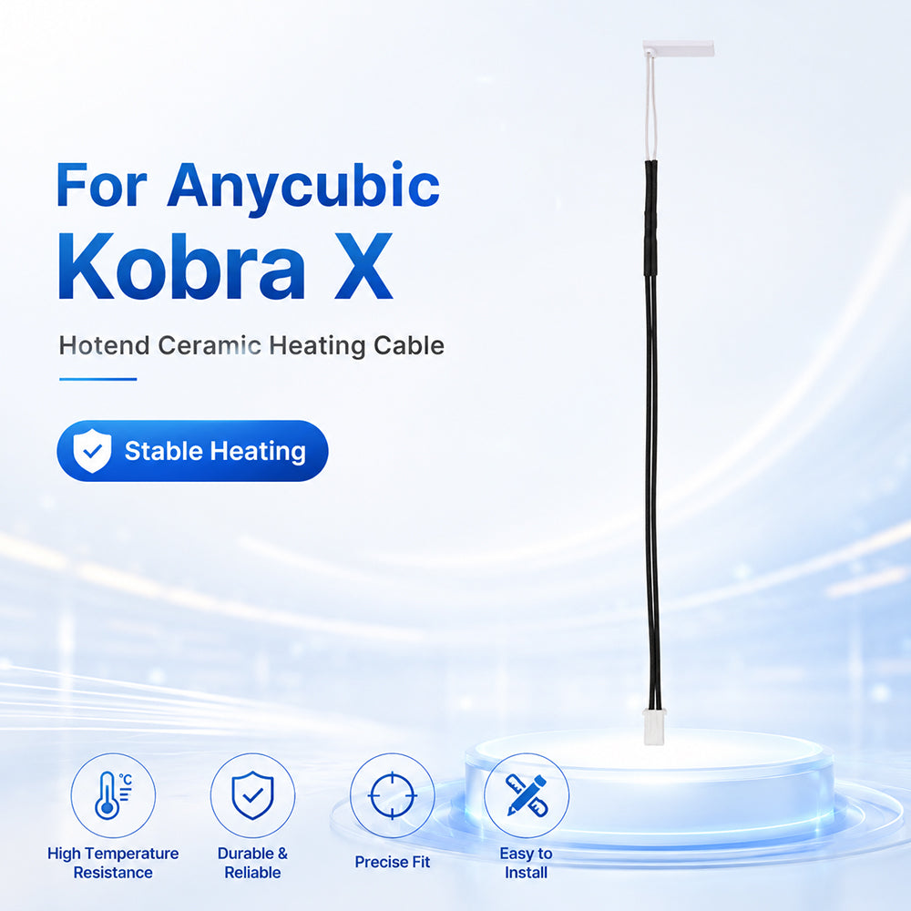 Hotend Ceramic Heater for Anycubic Kobra X 3D Printer 160mm 2 Pin Heating Element Replacement Precise Fit Easy Installation