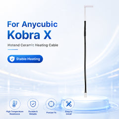 Hotend Ceramic Heater for Anycubic Kobra X 3D Printer 160mm 2 Pin Heating Element Replacement Precise Fit Easy Installation