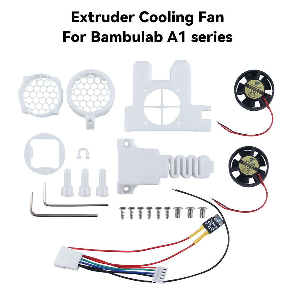 Dual Ball Bearing 24V Round Exturder Cooling Fan  for Bambu Lab A1 A1 Mini 3D Printer With Printed Housing and Wiring Harness