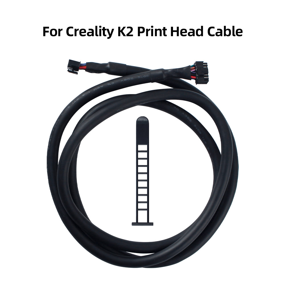 Double End Preassembled Plug Print Head Cable for Creality K2 3D Printer Thick Flexible Rubber Sheath Wire Harness