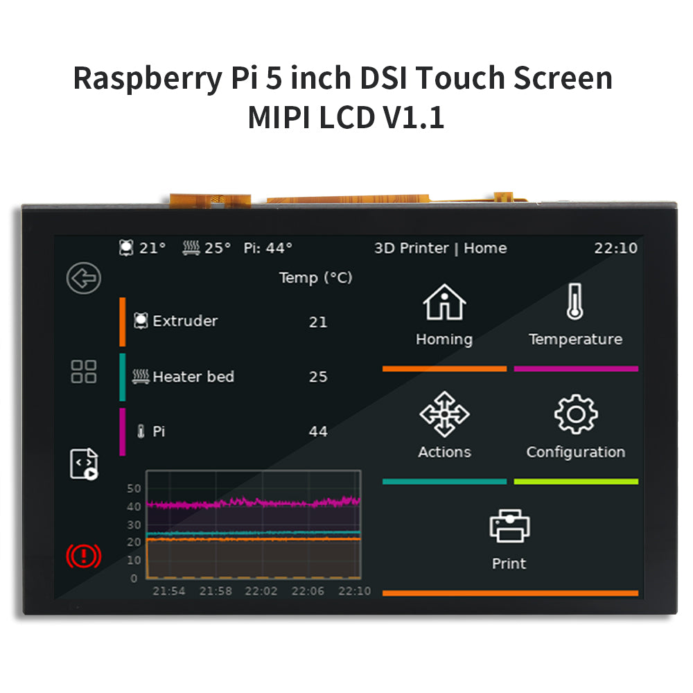 FYSETC Raspberry Pi 5 inch DSI Touch Screen MIPI LCD V1.1 5 inch LCD Touch Screen 800 X 480 DSI Display IPS Working With Raspberry Pi5/4B/CM4/3B+/3A+/3B/CM3/CM3+/2B/B+/A+