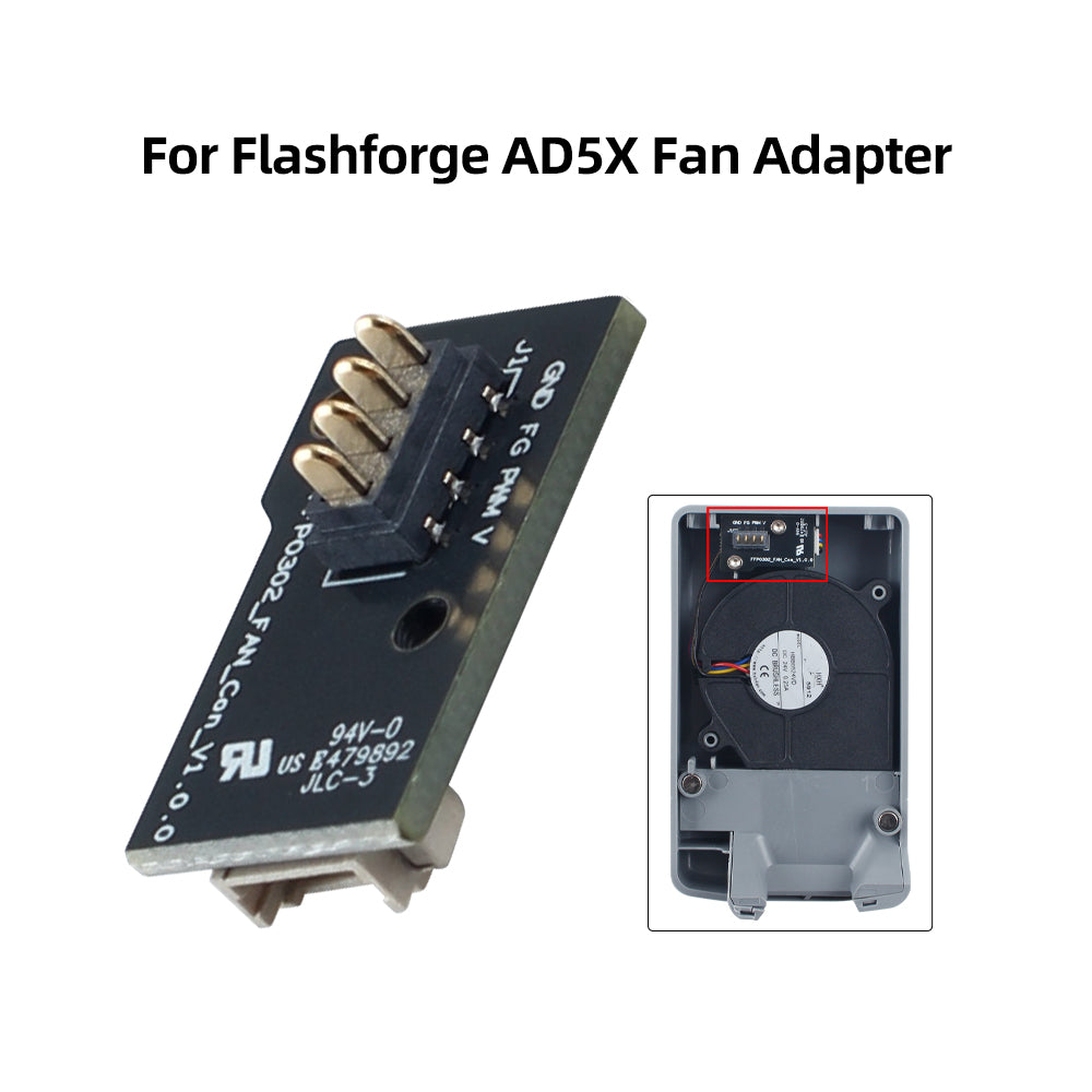 Fan Adapter Board for Flashforge AD5X 3D Printer, 4-Pin Fan Interface Converter