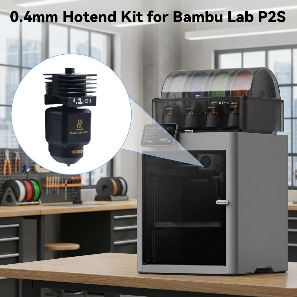 0.4mm Detachable Hardened Steel Nozzle Hotend Kit for Bambu Lab P2S 3D Printer With Spanner Tools High Flow Printing Replacement