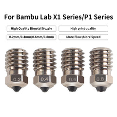 3枚 METZ フライマテリアル For Bambu Lab X1/P1 Hotend Bimetallic Hardened Steel Nozzles – FYSETC
