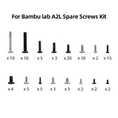 Screw Kit for Bambu Lab A2L 3D Printer 16 Specs Replacement Screws Set M3 BT2 BT3 M4 for Maintenance and Repair