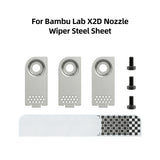 Nozzle Wiping Steel Sheet for Bambu Lab X2D 3D Printer 3Pcs Wear Resistant Cleaning Plate with Screws for Nozzle Maintenance