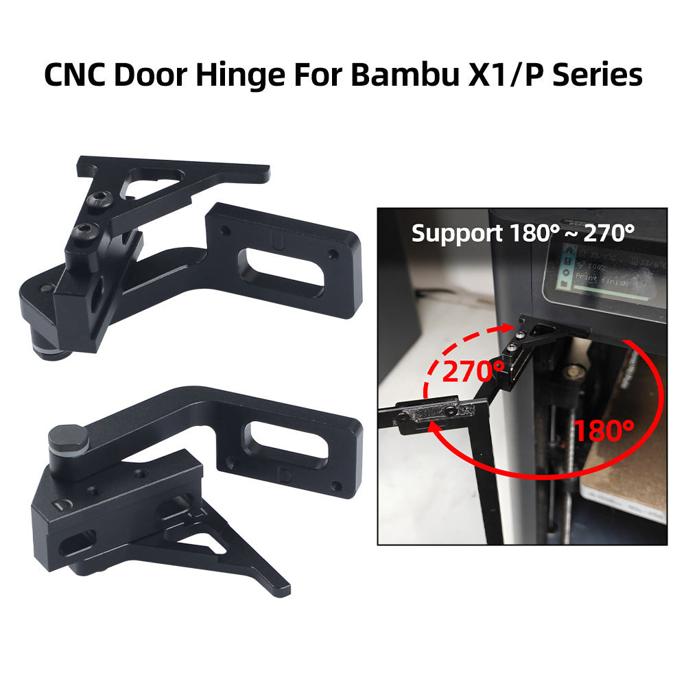 CNC Door Hinge  Max 270° Swing Range For Bambu X1 P Series 3D Printer Front Door Upgrade Replacement