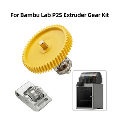 Nickel Plated Hardened Steel Extruder Gear Kit for Bambu Lab P2S 3D Printer