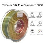 1kg/Spool 1.75mm Silk PLA Filament Smooth Shine Mulit Colorful Tri-Colors Silk PLA 3d Printer Filament