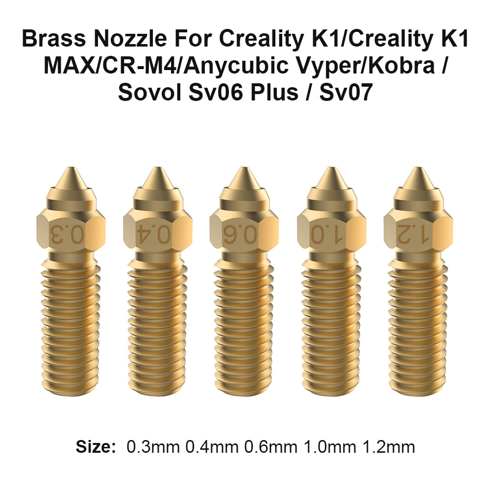 FYSETC Brass Nozzles for Creality K1/K1 Max High-speed 3D Printer Nozzles 0.3/0.4/0.6/1.0/1.2mm 1.75mm Filament for K1MAX CR-M4