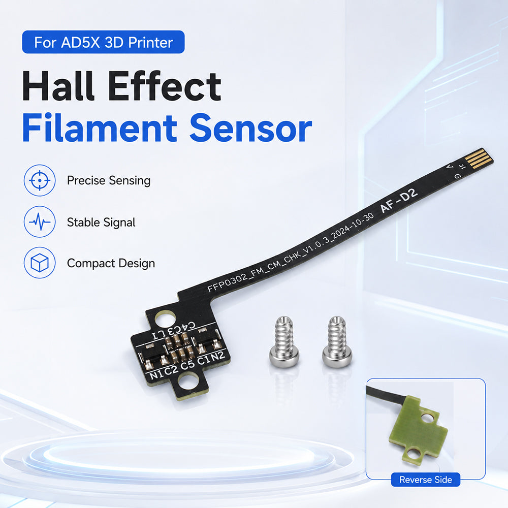 Hall Effect Filament Sensor for Flashforge AD5X 3D Printer Non-Contact Filament Runout Detection Board with Screws