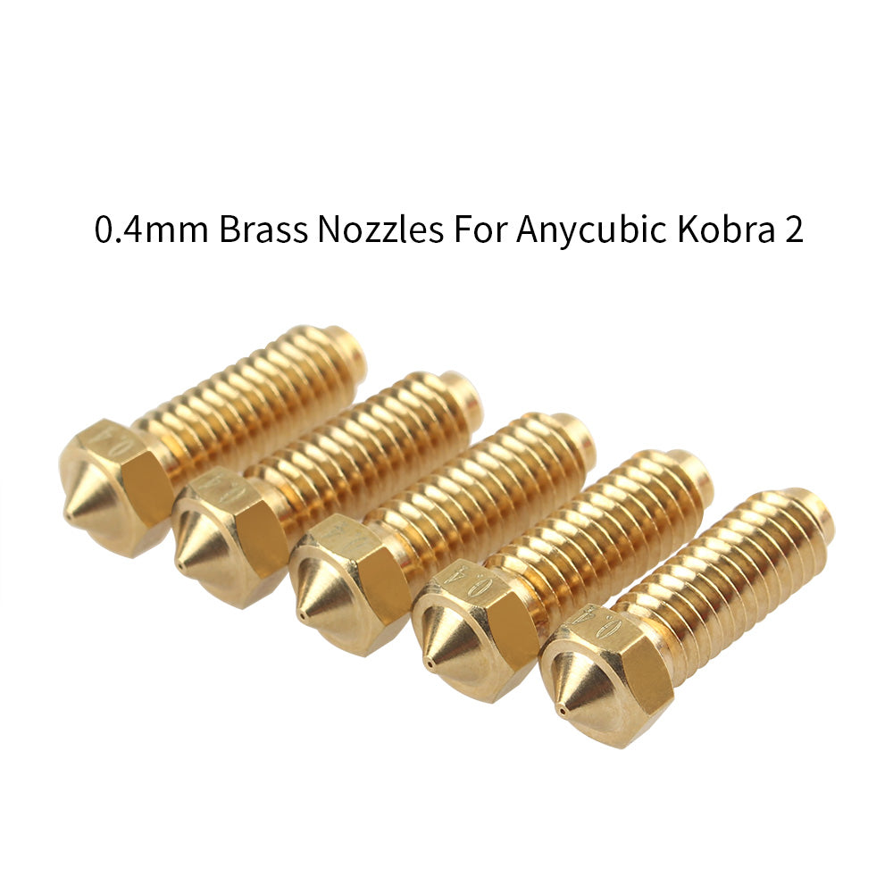 FYSETC 10PCS/SET 0.4mm Brass Nozzles For ANYCUBIC Kobra 2 Kobra 2 Plus Kobra 2 Max Kobra 2 Pro Kobra 2 3D Printer Hot End for 1.75mm Filament