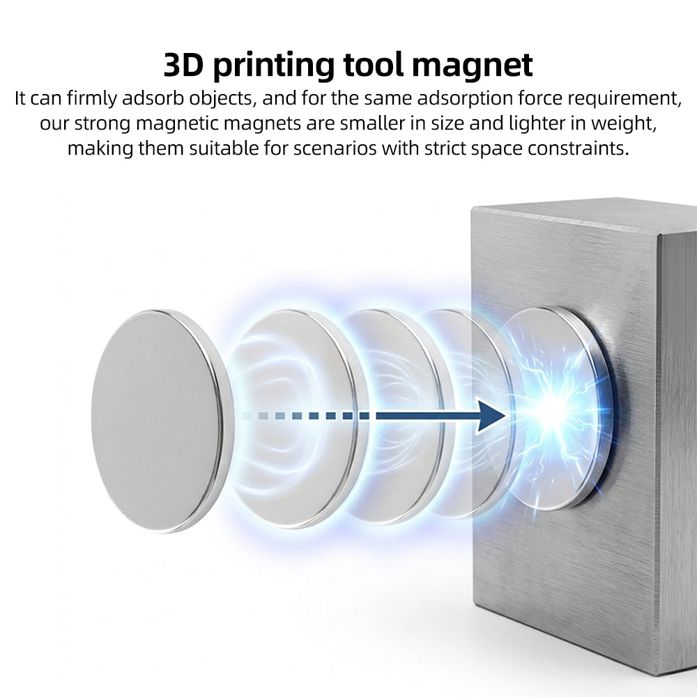 Nickel Plated Round Magnets for 3D Printing Bed, Tool Holder & DIY Projects, Anti-Corrosion