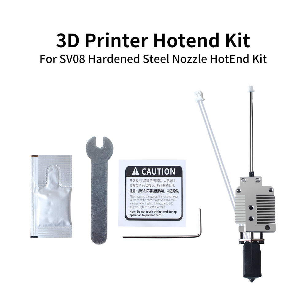 For SV08 Upgraded Hotend High Temperature Resistance Supports Fast Printing With Hardened Steel 0.4mm Nozzle For SV08 3D Printer