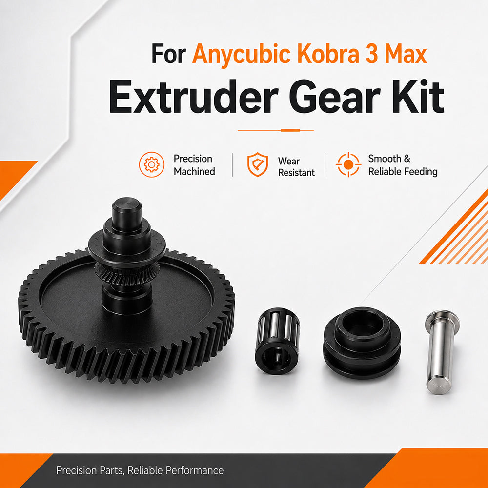 Extruder Gear Kit for Anycubic Kobra 3 Max 3D Printer Dual Gear Drive 1.75mm Filament Black Hardened Steel Replacement Part
