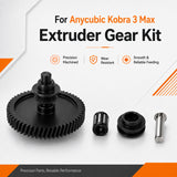 Extruder Gear Kit for Anycubic Kobra 3 Max 3D Printer Dual Gear Drive 1.75mm Filament Black Hardened Steel Replacement Part