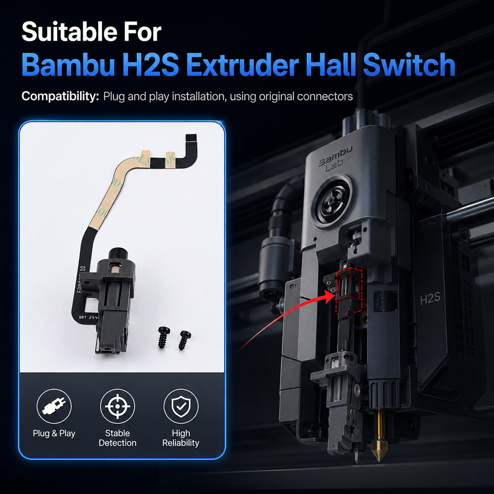 Filament Sensor for Bambu Lab H2S 3D Printer Hall Effect Board Extruder Part Detects Filament Presence and Cutter Position