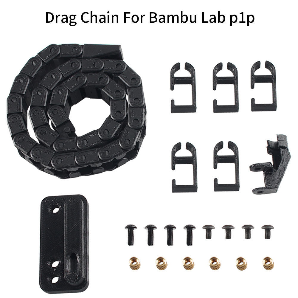 For Bambu Lab p1p Drag Chain Black Openning Type Wire Chains High Quality 3D Printer Parts