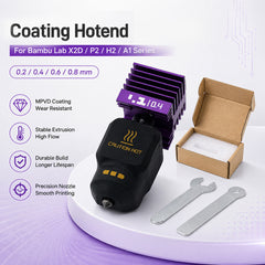 Coating Hotend for Bambu Lab X2D P2S H2S A1 Series 0.2 0.4 0.6 0.8mm Wear Resistant Nozzle with Silicone Sock High Flow 300°C