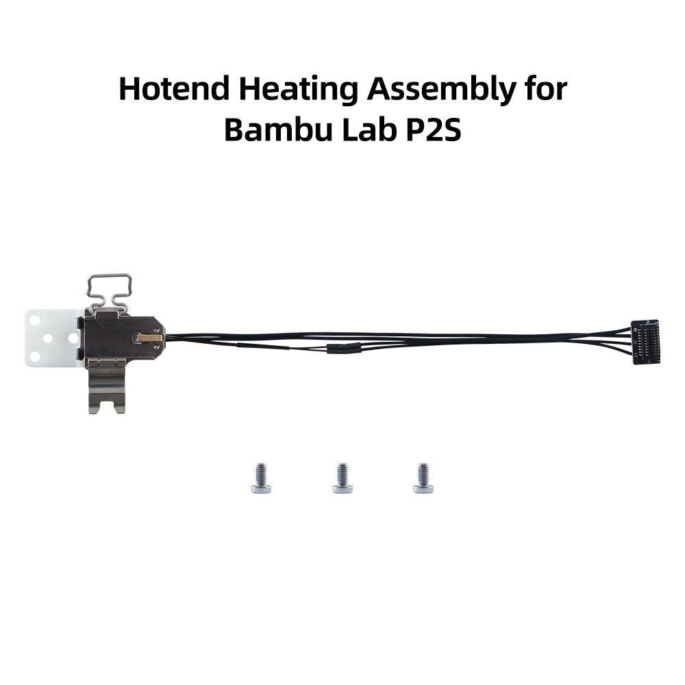 Hotend Heating Assembly for Bambu Lab P2S, 180mm Total Length, with Mounting Screws, Complete Heater and Thermistor Unit for 3D Printer
