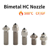 FYSETC 10PCS/SET DLC Hardened Steel & Copper Wear Resistant Bimetal HC Nozzle For V6 / Volcano /Mk8 Hotend Neptune4 K1 Nozzle 3D Printer Nozzle