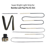 FYSETC Upgrade Bambulab X1 P1P LED Light Strip 5V 12W LED Waterproof Lights Bar For Bambu Lab X1 P1P Series 3 Section 7.5cm/2.95in Length Strip Light - Spacing of Each Section 30cm/11.8in