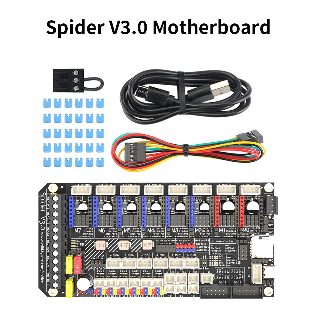 FYSETC New upgarde Spider V3.0 32Bit Motherboard STM32F446 Control Motherboard Support Klliper/Marlin/RRF with CAN Interface for Voron