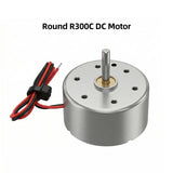 Round R300C DC Motor, 3V-6V Mini Electric Motor for DIY Projects, High Speed Low Noise