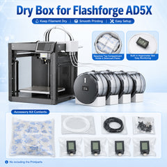 Filament Dry Box Hardware Kit for Flashforge AD5X Includes Hygrometer Desiccant Screws Seals PTFE Tubes 3D Print Frame Yourself