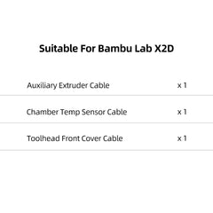 3 in 1 Cable Pack for Bambu Lab X2D 3D Printer