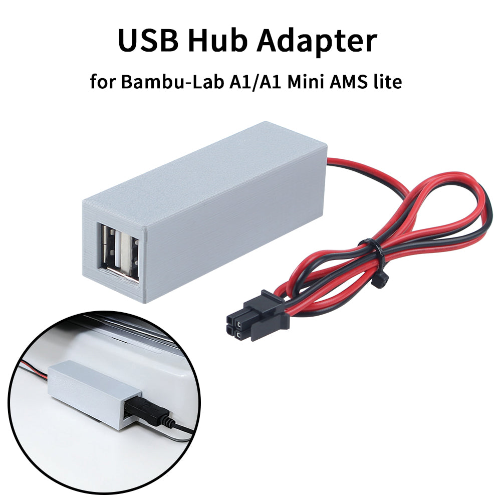 USB Hub Expand AMS Lite Connection 2-Ports USB Hub Kit Upgraded 3D Printer Parts for Bambu A1 A1 MINI