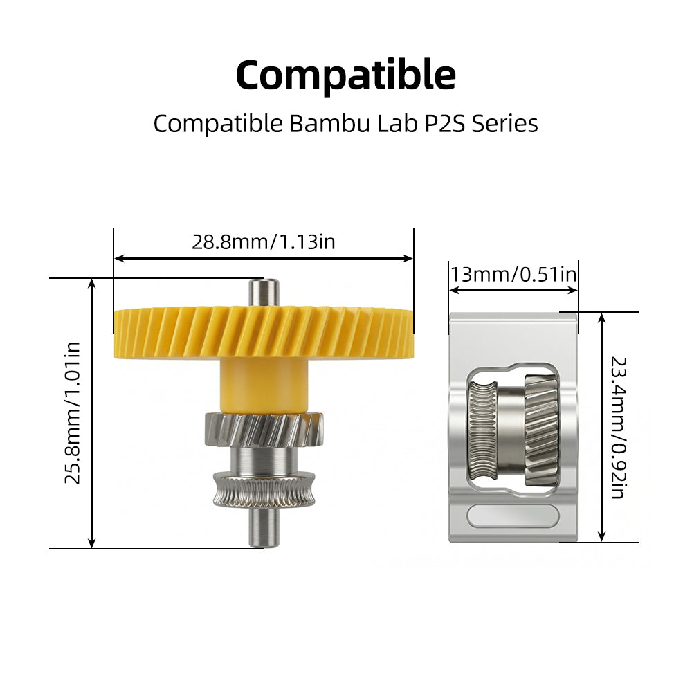 bambu extruder gear Nickel Plated Hardened Steel Extruder Gear Kit for Bambu Lab P2S 3D Printer