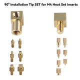 Hot Melt Nut Press-in Head 90° Connector for 3D Printing, Fits M4 Soldering Iron