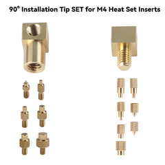 Hot Melt Nut Press-in Head 90° Connector for 3D Printing, Fits M4 Soldering Iron