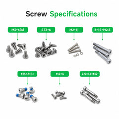 Spare Screws Kit for Creality SPARKX i7 3D Printer 7 Specs 34pcs M3 M2 ST3 Screw Assortment for  Repair Replacement