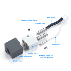 For Anycubic Kobra S1 S1Combo Hotend Kit with 0.4mm Brass Nozzle High Temperature Resistant Printing 3d Printer Replacement Part